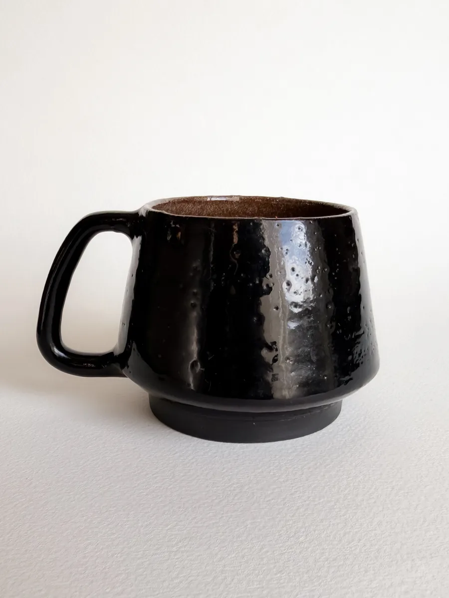 Small glossy black mug No. 1, 4oz