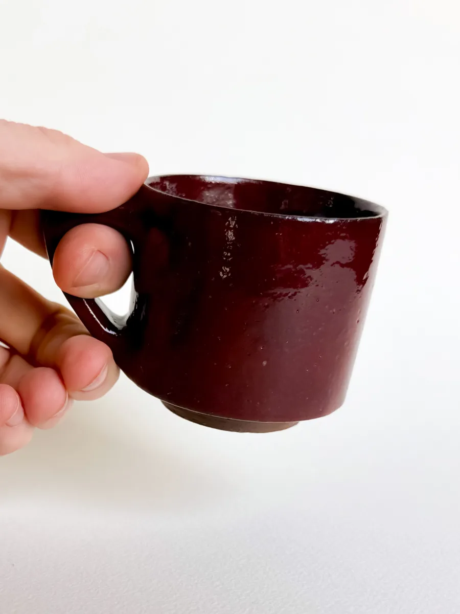 Maroon seven-sided mug, Cup No. 2