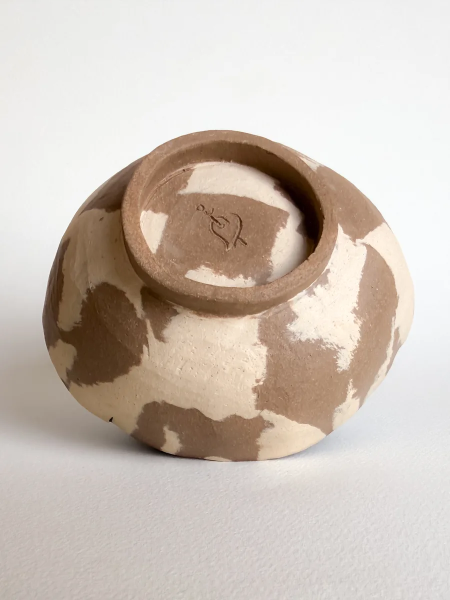 Nerikomi bowl, sliced and reassembled clay