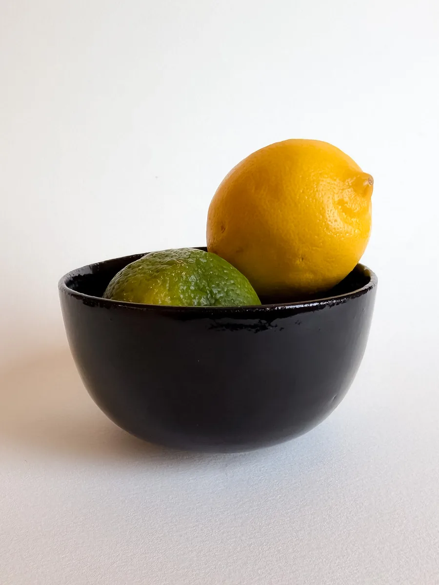 Small glossy black bowl