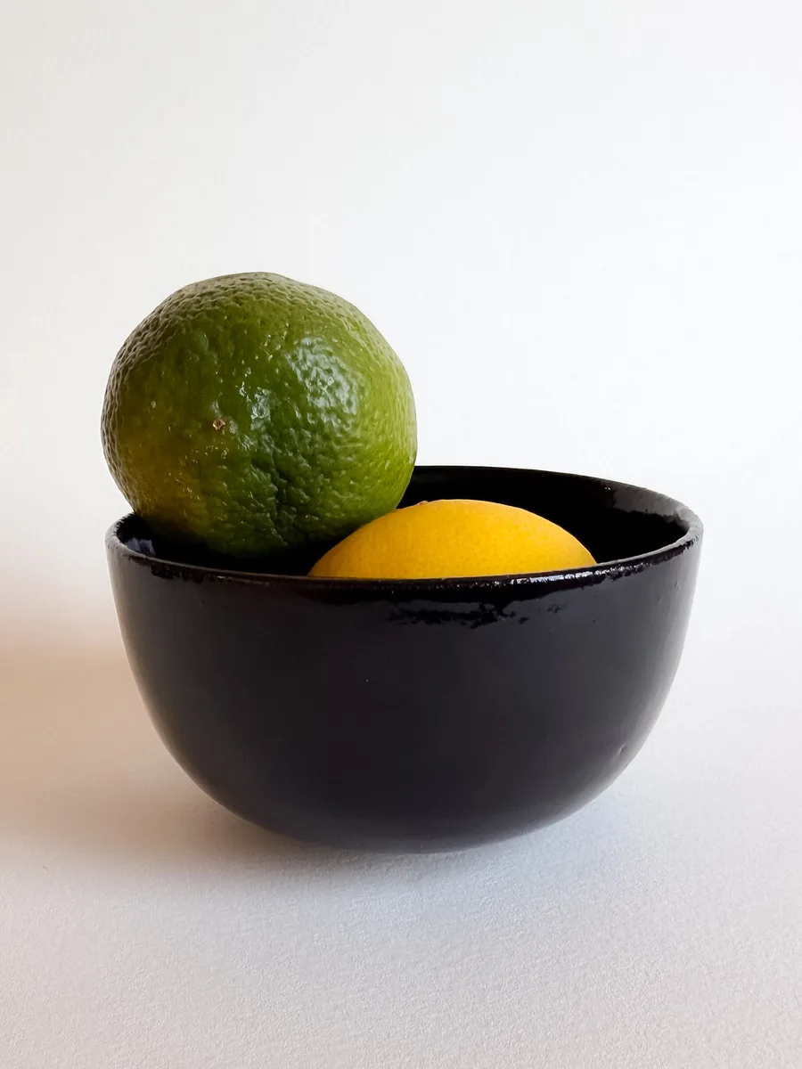Small glossy black bowl