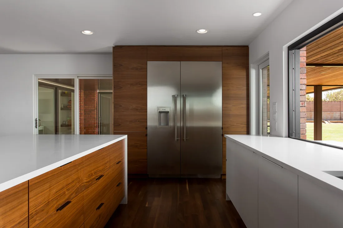 Adams House wood cabinetry and refrigerator; Desert Concepts, Southern Utah residential design