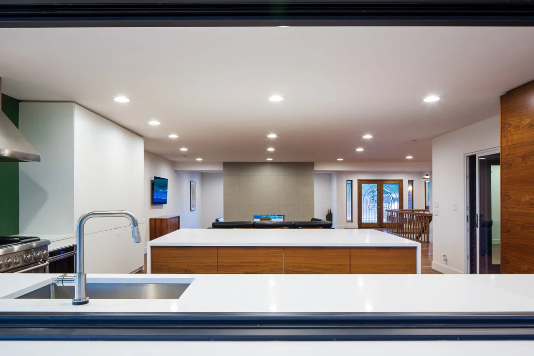 Adams House kitchen with white cabinetry; Desert Concepts, Southern Utah residential design