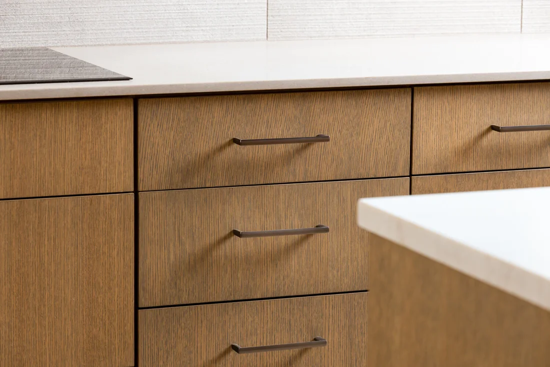 Wood cabinetry and stone counter detail; Desert Concepts, Southern Utah residential design